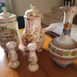 MOUSTIERS, pitcher and Provencal salad bowl