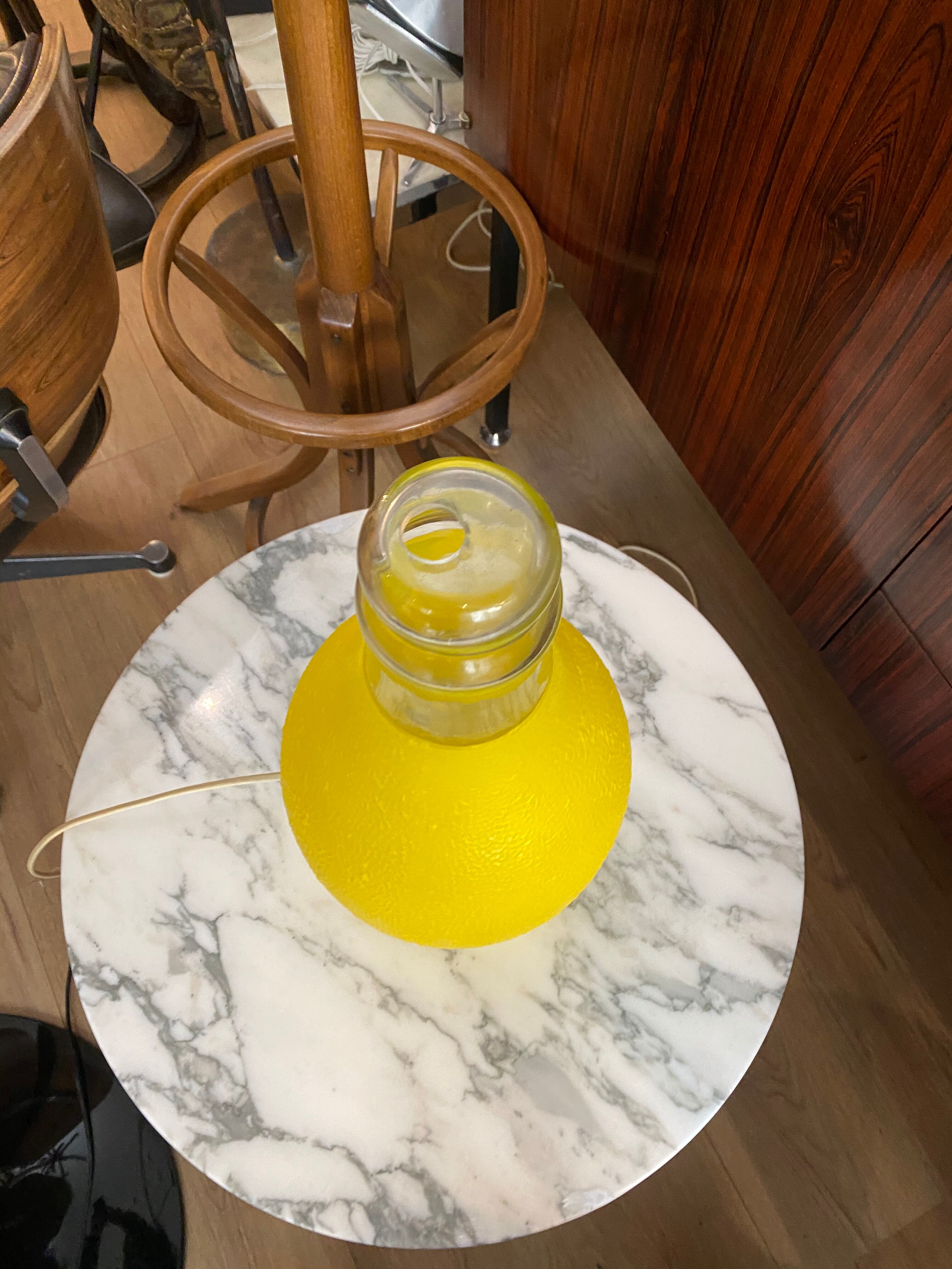 Large glass bottle lamp from the 70s
