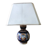 Ceramic lamp signed Gien, Renaissance décor