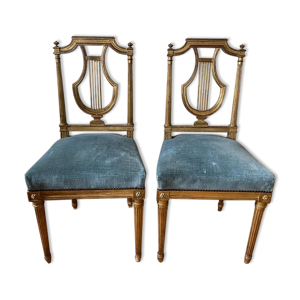 Paire de chaises style Louis XVI