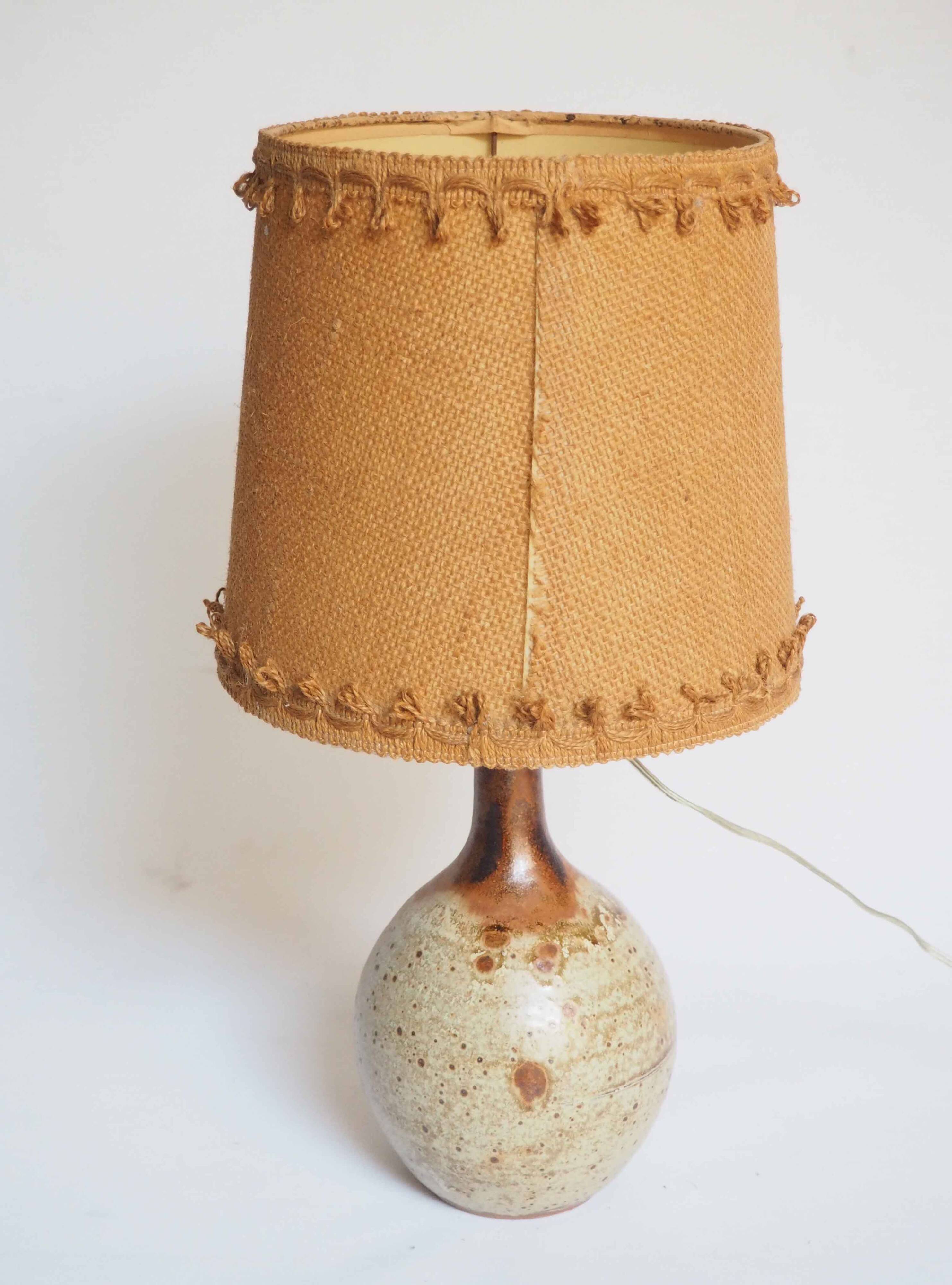 Ceramic and jute lamp