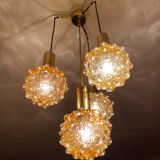 Vintage suspension lamp Limburg, Bubble Glass & Brass, 70s