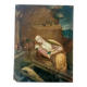 Antique painting on copper, Flemish school, 17th century, representing a saint