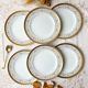 6 petites assiettes vintage en porcelaine blanche dorée winterling bavaria