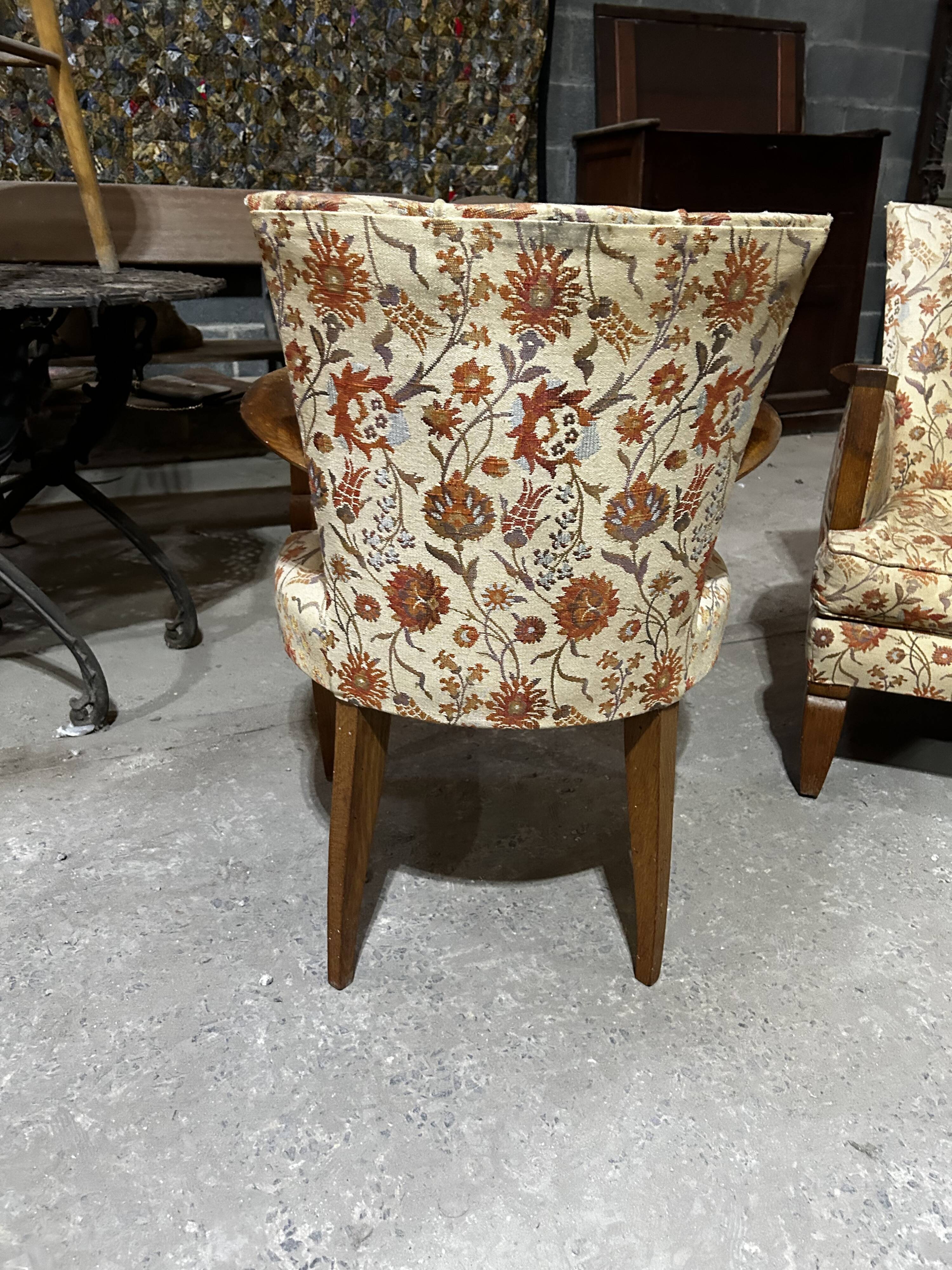 3 Art Deco armchairs, 1940