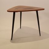 Table vintage tripod marquetry, France 1950 's