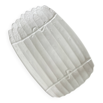 Vintage White Ceramic Asparagus Dish