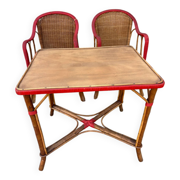 Salon de jardin en rotin vintage