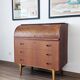 Bureau secrétaire à cylindre teck midcentury