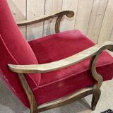 Pair of beech bridge armchairs from the 1950s