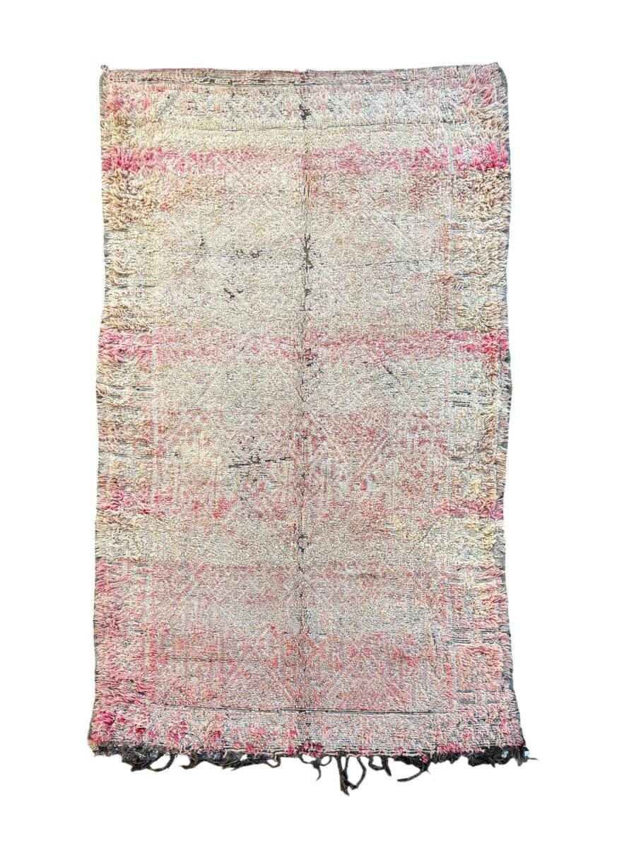 Large Berber Bohemian carpet Boujad, pink Moroccan wool carpet.