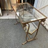 Gold magazine rack / side table, 50s