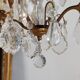 Small chandelier cage with pendants and brass frame louis XV style