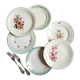 Flat antique earthenware plates with gilded edges