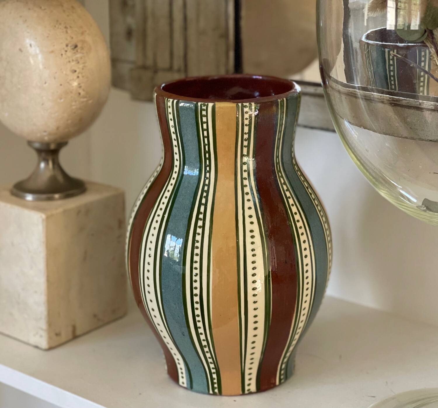 Glazed earthenware vase