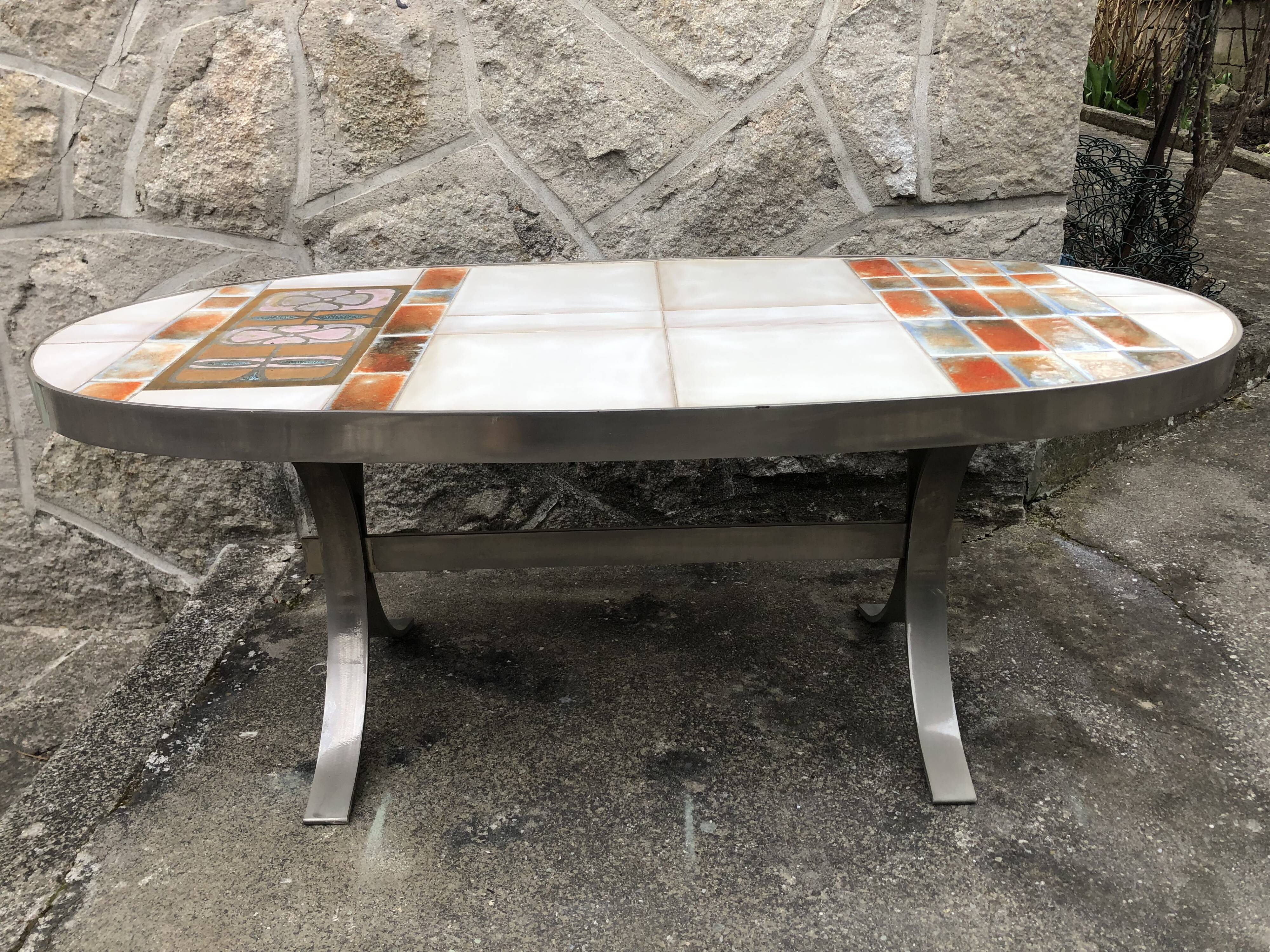 Ceramic coffee table by Jean Gregorieff