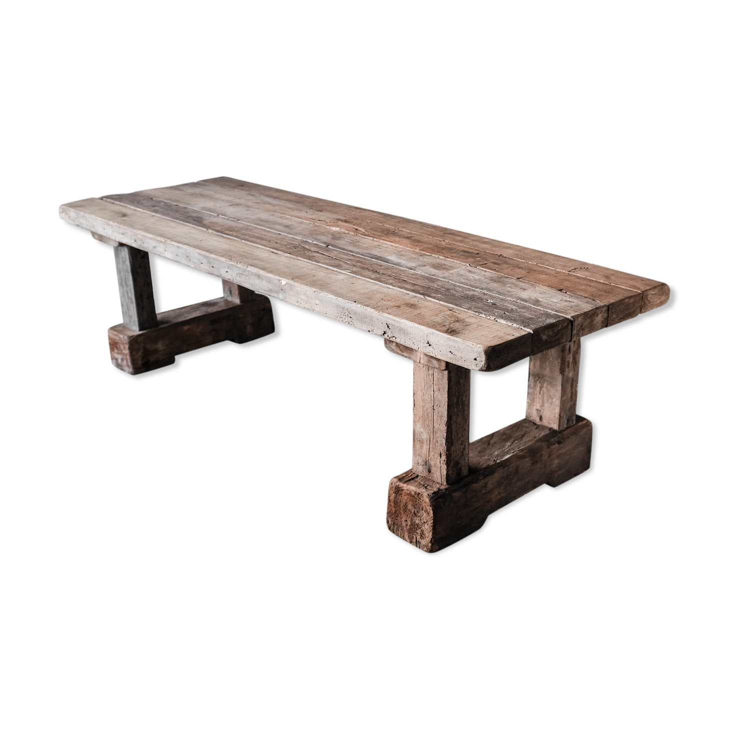 Primitive dining table, solid wood