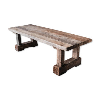 Primitive dining table, solid wood