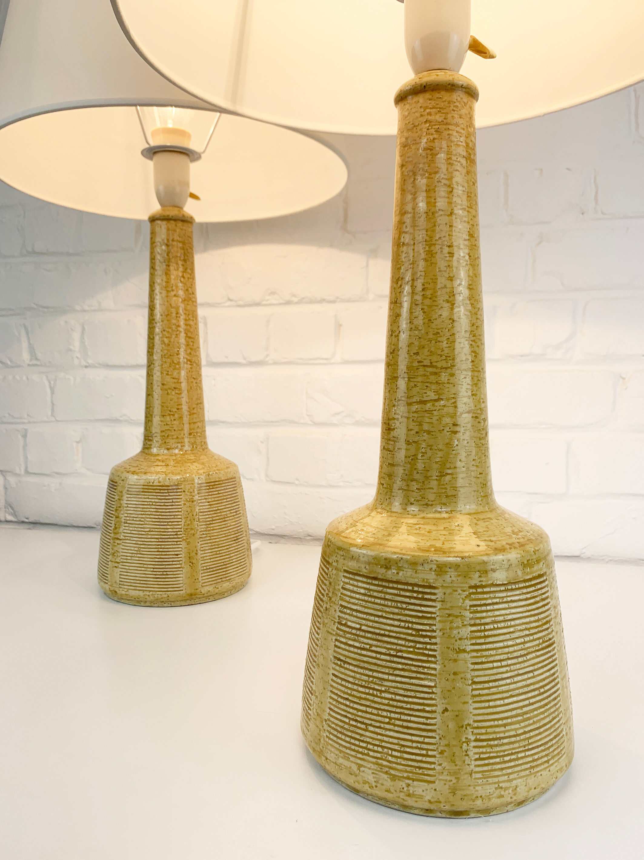 Pair of Ceramic Table Lamps Palshus, Denmark, design Esben Klint for Le Klint