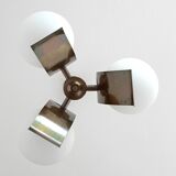 Vintage Pendant Light Yugoslavia 1970 Hanging Lamp Brutalist Copper Sputnik