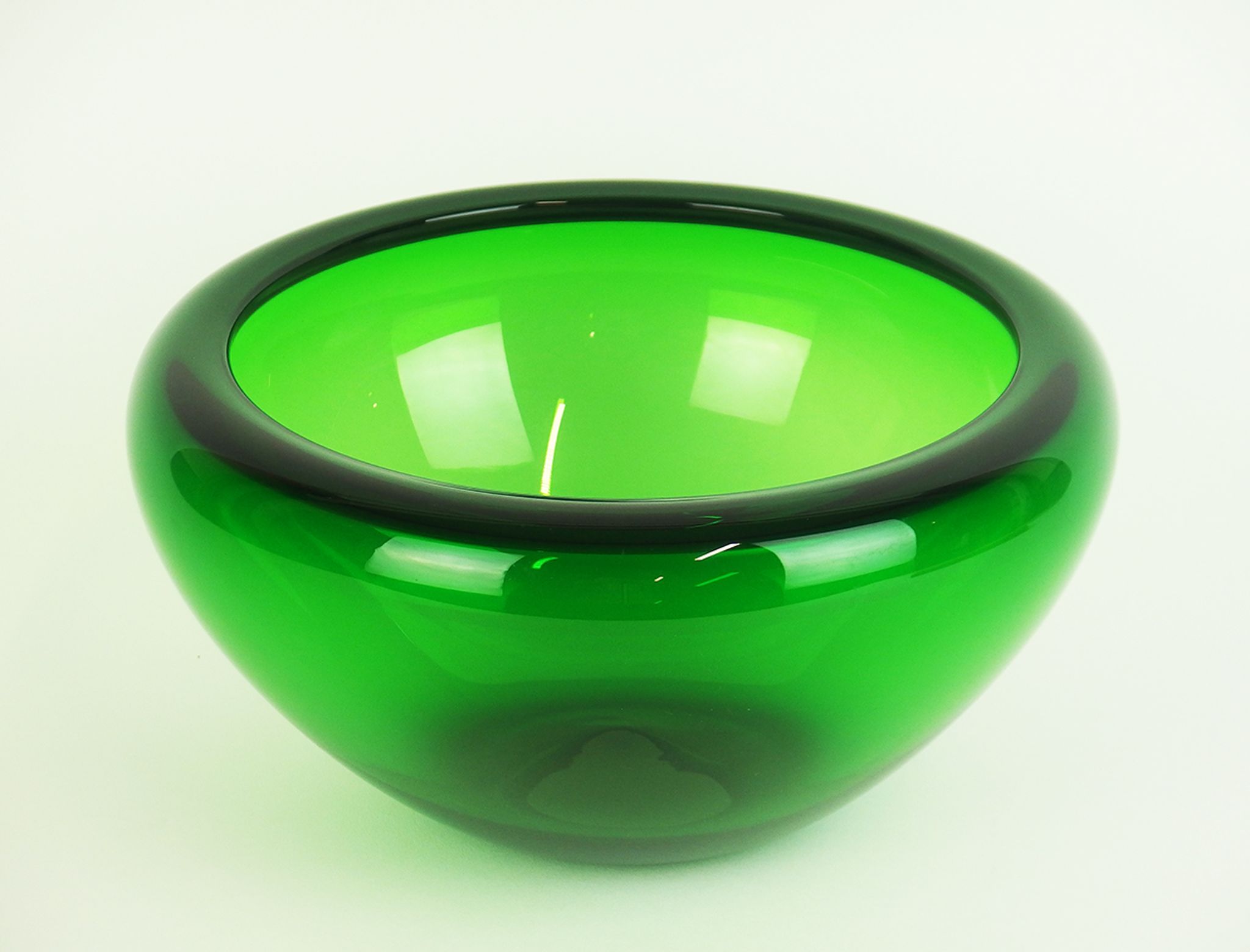 Green glass cut by Holmegaard
