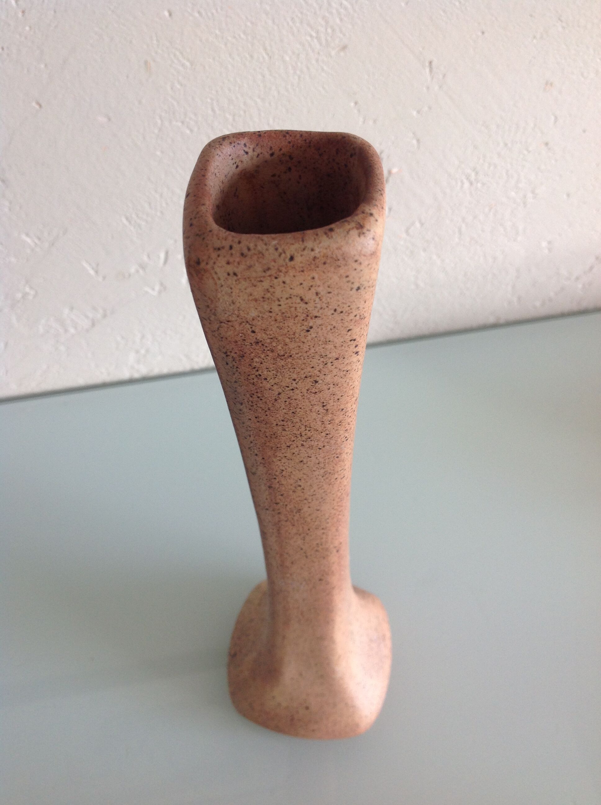 Vase soliflore in beige cermal from Vallauris / vintage 60s-70s