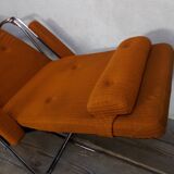 Deckchair Lama chrome vintage fabric