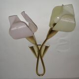 Double flower wall light from the 1950s.