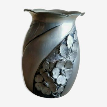 Art tin vase repelled Art Nouveau Art Deco signed René Sitoleux