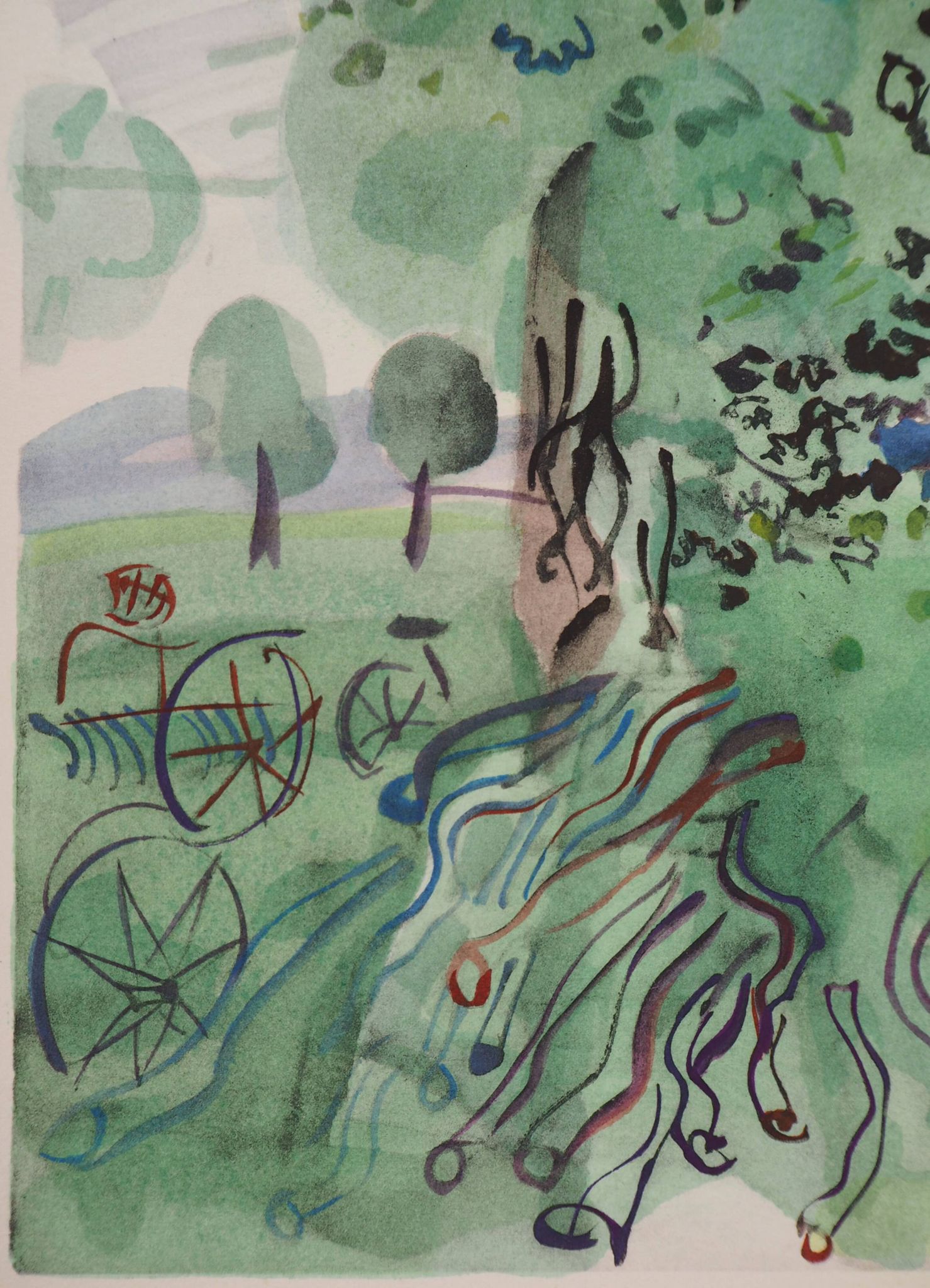 Raoul DUFY : Vue de l’arbre sur les plaines, Lithographie