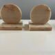 Pair of art deco pink marble bookends
