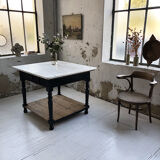 Butcher's table work central island marble