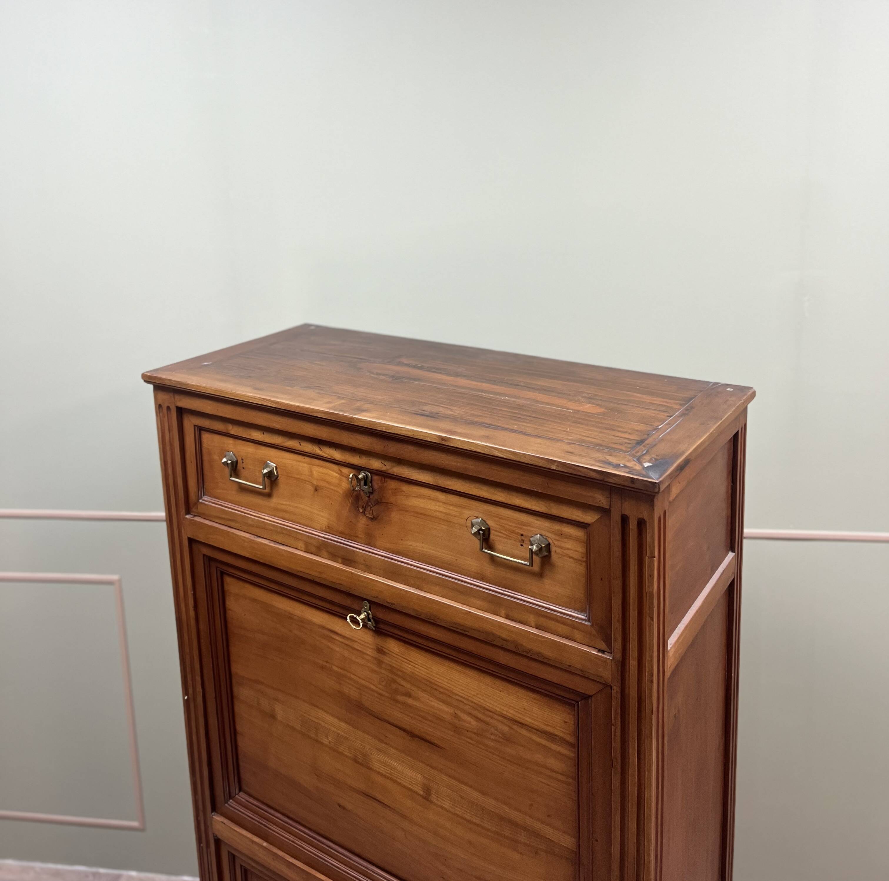 Secretary In Natural Wood Louis XVI XVIII Eme Century