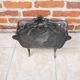 Antique black cast iron log cradle in rococo style