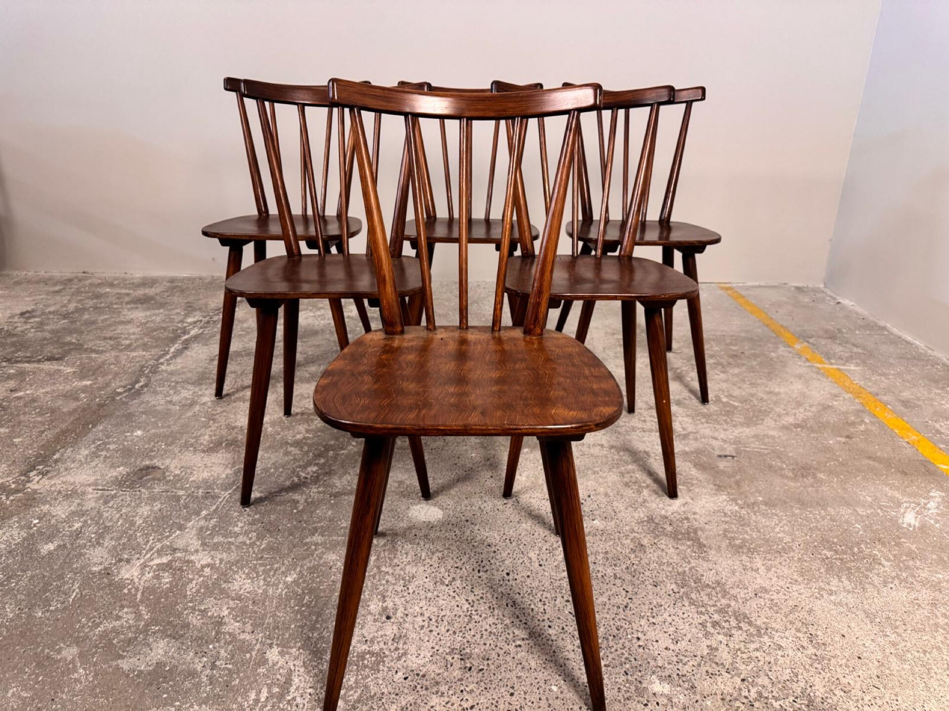 Set of 6 Fanett bistro chairs from the 1960s.