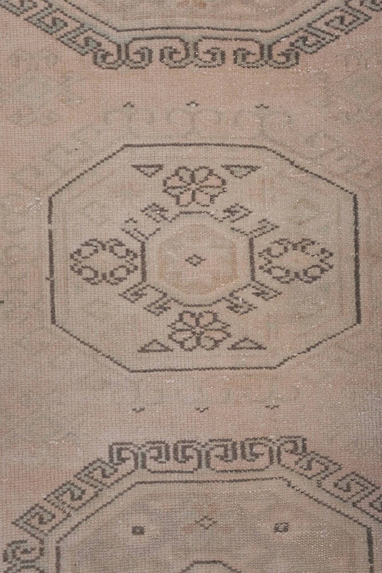 Vintage Turkish hallway carpet 84x576 cm