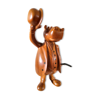 Character man hippopotamus carved design 50s - 60s