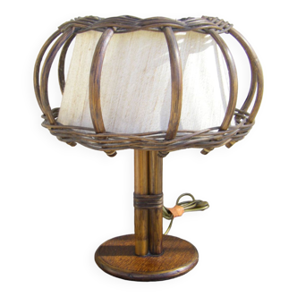 Lampe en rotin vintage