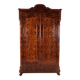19th Century Pine Linen Cupboard / Wardrobe with Flame Veneer