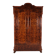 19th Century Pine Linen Cupboard / Wardrobe with Flame Veneer