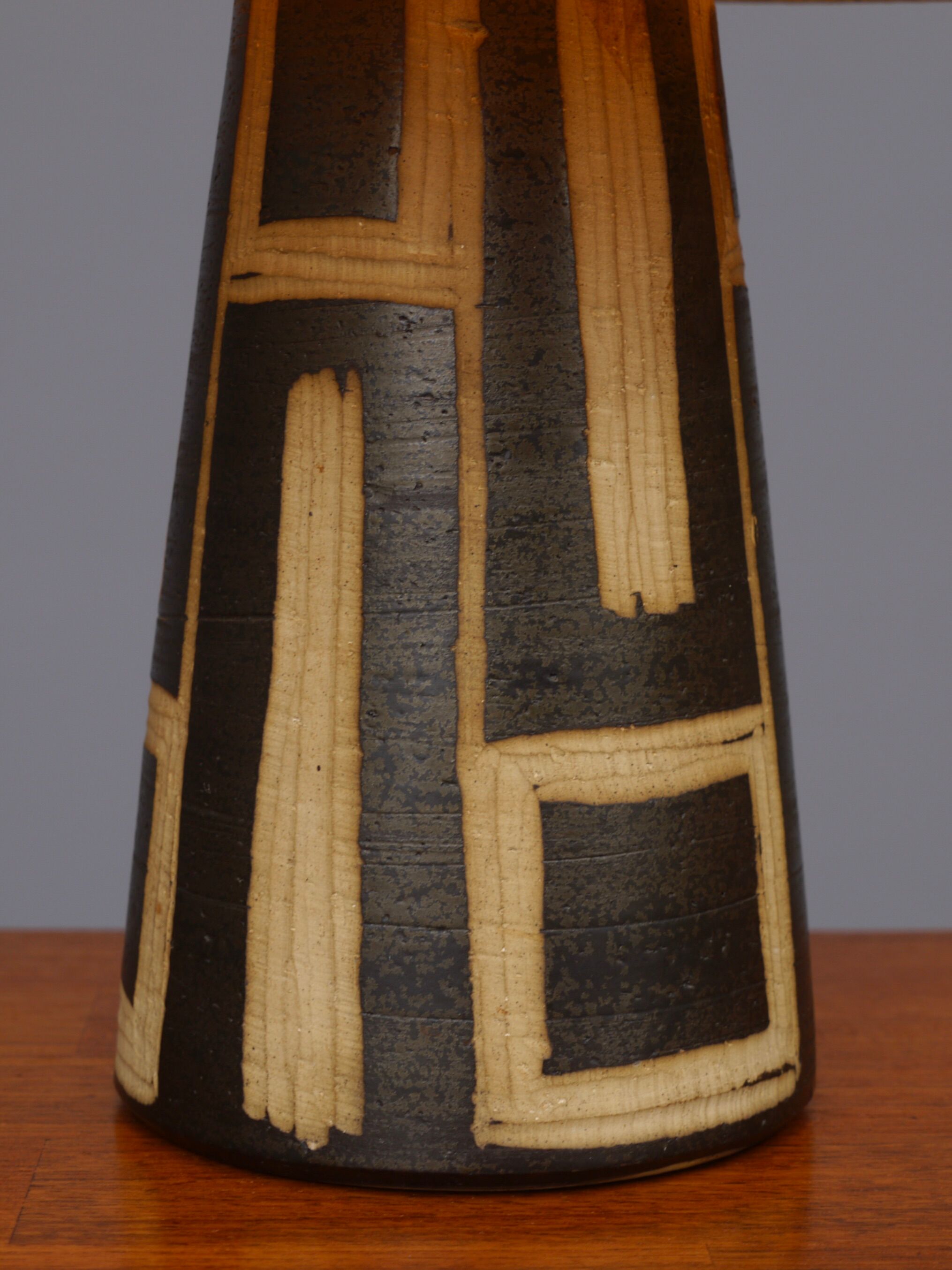 Vintage Brutalist Ceramic Table Lamp by Jan van Stolk. 1950s