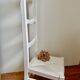 Chaise en bois paillée ancienne blanche
