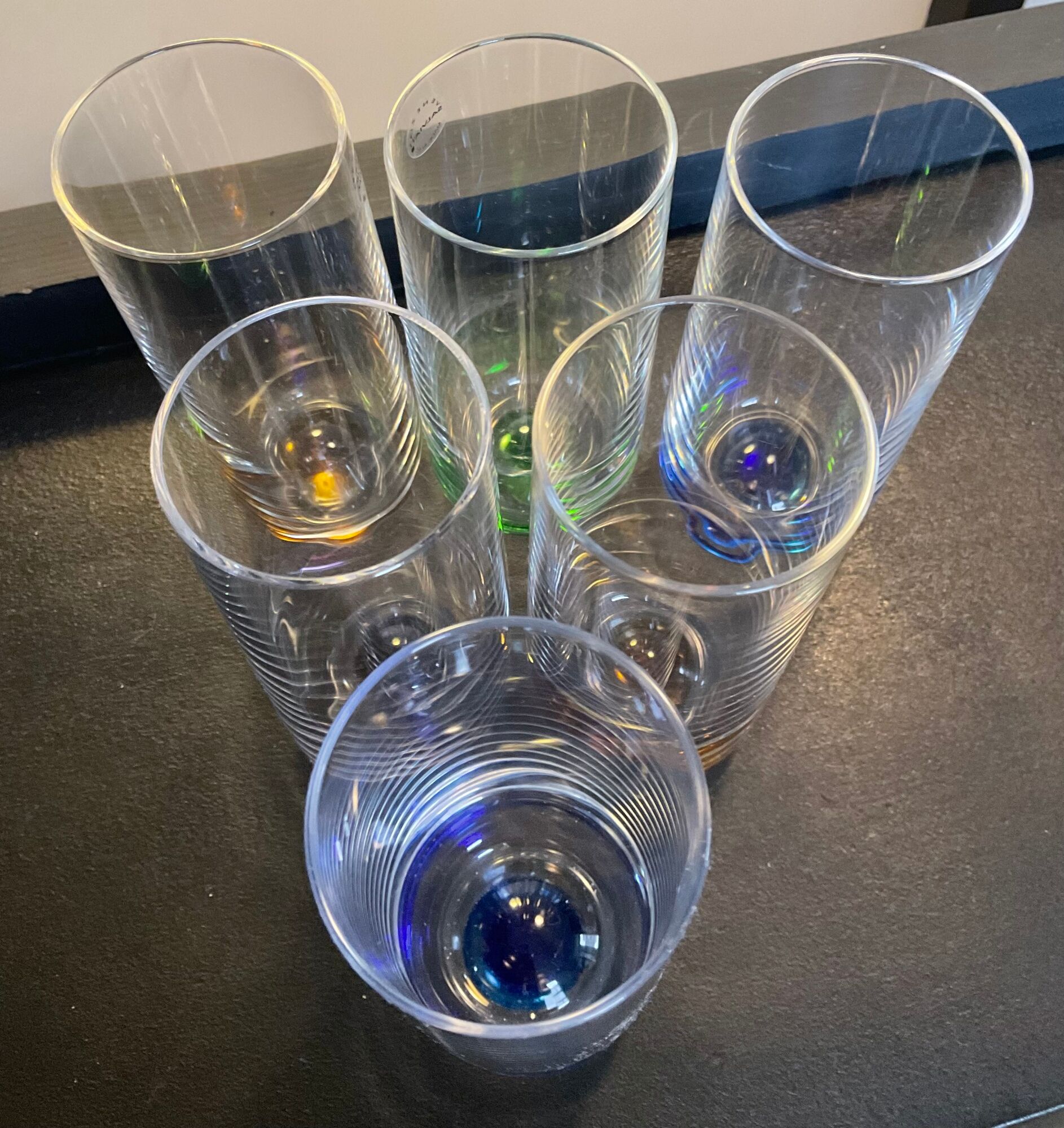 Series of 6 vintage glasses Murano Salviati years 60-70