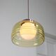 Vintage Italian Chrome and Glass Pendant Lamp, 70s