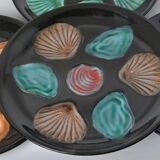 4 assiettes à huitres 1950