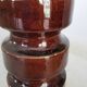 Mid-Century Modern Ceramic Vase: Glossy Brown West German Style, 6.3" Tall