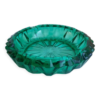 Green glass ashtray 60s-70s