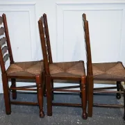 Antique Rush Seat Dining Chairs, England, 1910s, Set of 6
