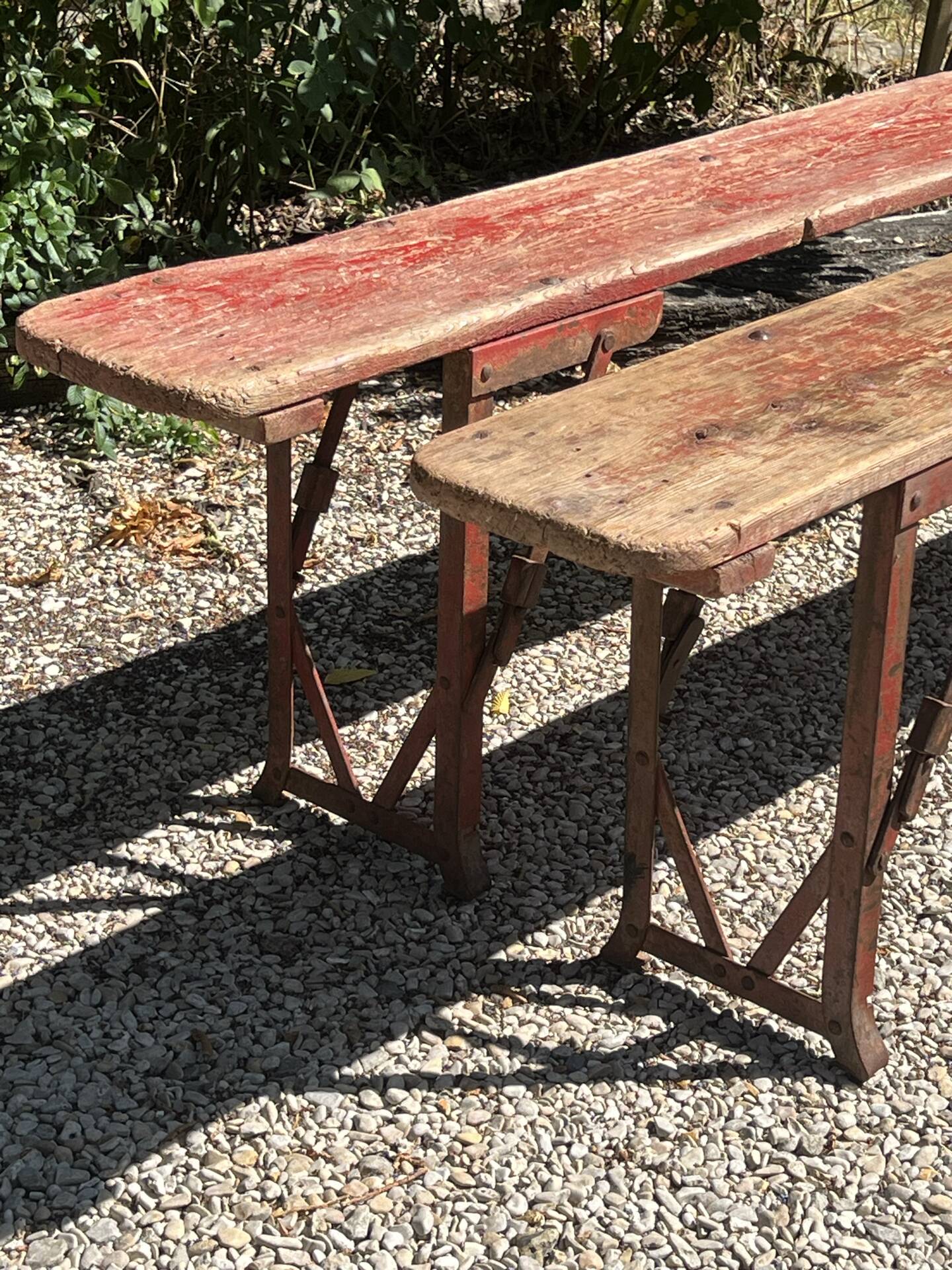 Paire de bancs pliants