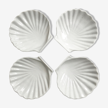 Set of 4 porcelain shells cups